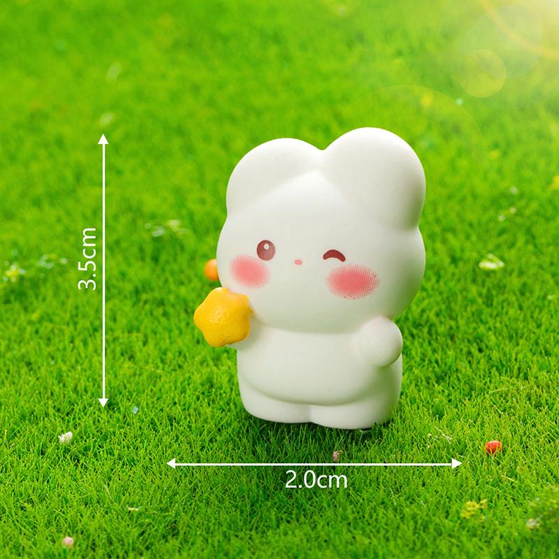 

Миниатюрный милый кролик микро ландшафтный орнамент украшения мини мультфильм смола кавайный животное кролик стол поделки декор аксессуары