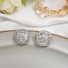 Elegant Square-shaped Bowknot Earrings with Zirconia, Simple Yet Delicate Design for Casual Chic Look