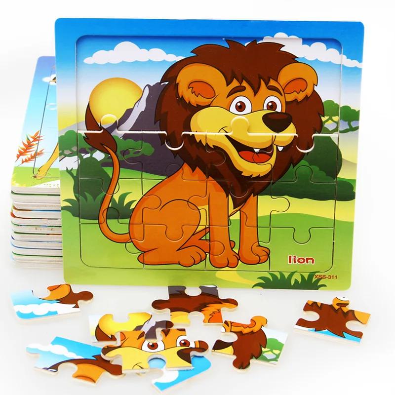 Toys Educational Cute Cartoon Baby Puzzle Wooden Small Piece Train Toy Wooden Jigsaw Puzzle For juguetes educativo Kids Children