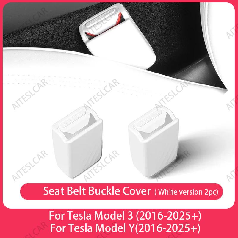 For Tesla Model Y Juniper 2020-2025 Front Seat Belt Silicone Protector Full Cover For Model 3 Seat Seatbelt Buckle Base Covers