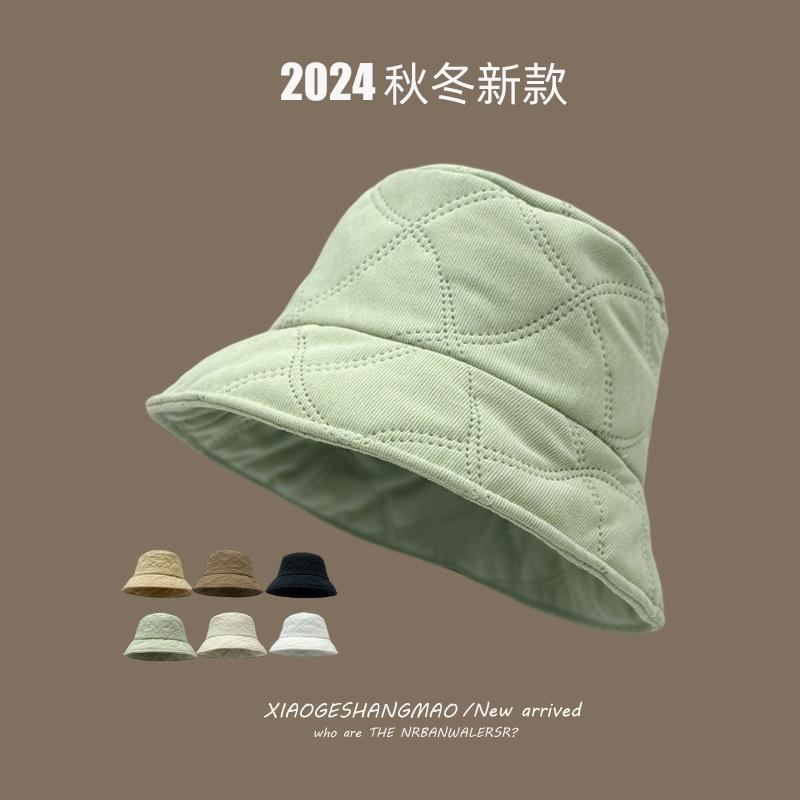 Autumn and winter hat women's new solid color bucket hat spring and autumn plain face small bucket hat versatile basin hat