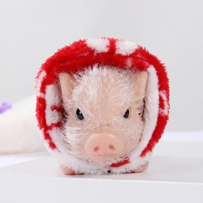 Silikon Ferkel Mini-Tierfiguren Set Realistisch Lebensecht Weich Niedlich Tier Zubehör für Zuhause Schreibtisch Geschenk für Freunde Kinder
