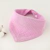 Solid Color Four-Layer Gauze Baby Bib Triangle Scarf with Snap Closure