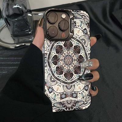 High-end Retro Mandala Phone Case: Compatible with iPhone 14, 15, 16, 17