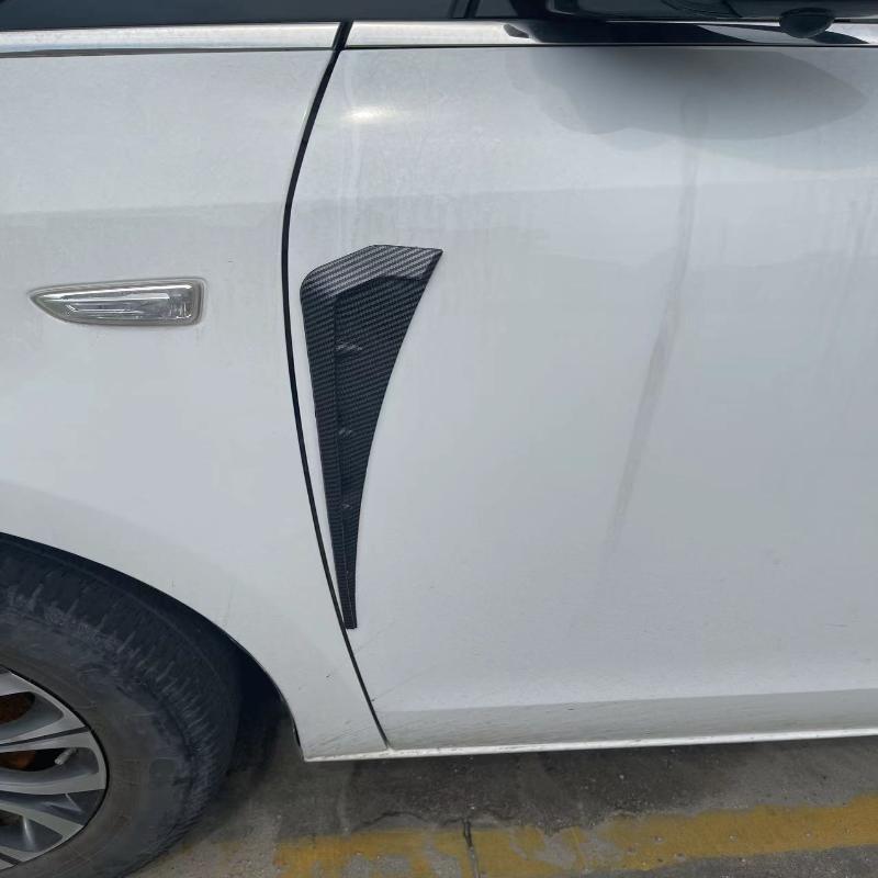 2Pcs Body Side Panels Decor Universal Car Side Wing Fenders Carbon Fiber Abs Vent Air Wing Cover Moulding Trim Spoiler Stickers one size