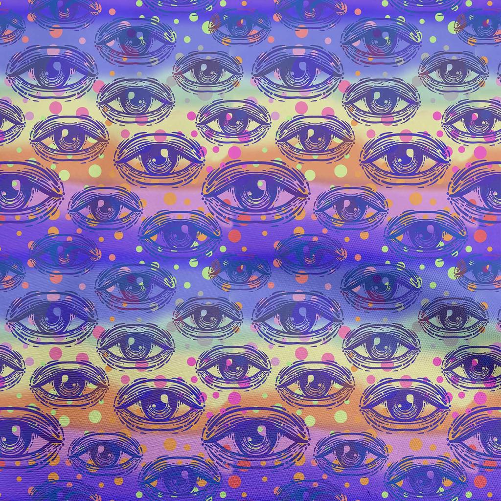 oneOone Cotton Flex Gray Fabric Conversational Eye Dress Material Fabric Print Fabric By The Yard 40 Inch