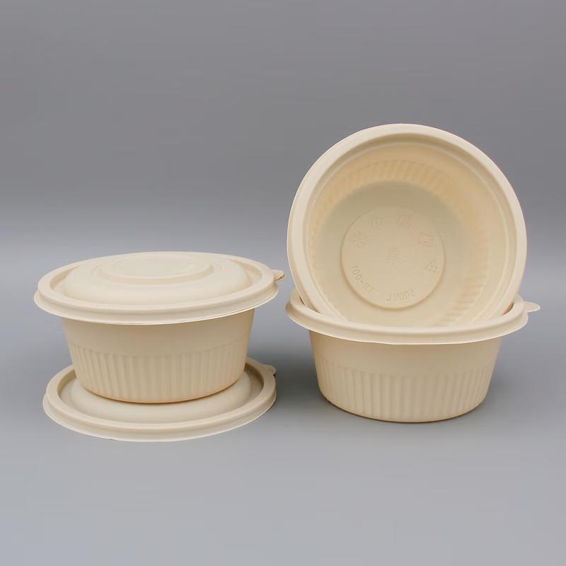 Degradable Round Disposable Food Containers with Lids