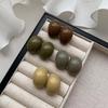 Chunky Resin Semi-Circle Earrings Exquisite Vintage Geometric Ellipse Studs Hypoallergenic for Wedding Guest Outfit Female Jewelry