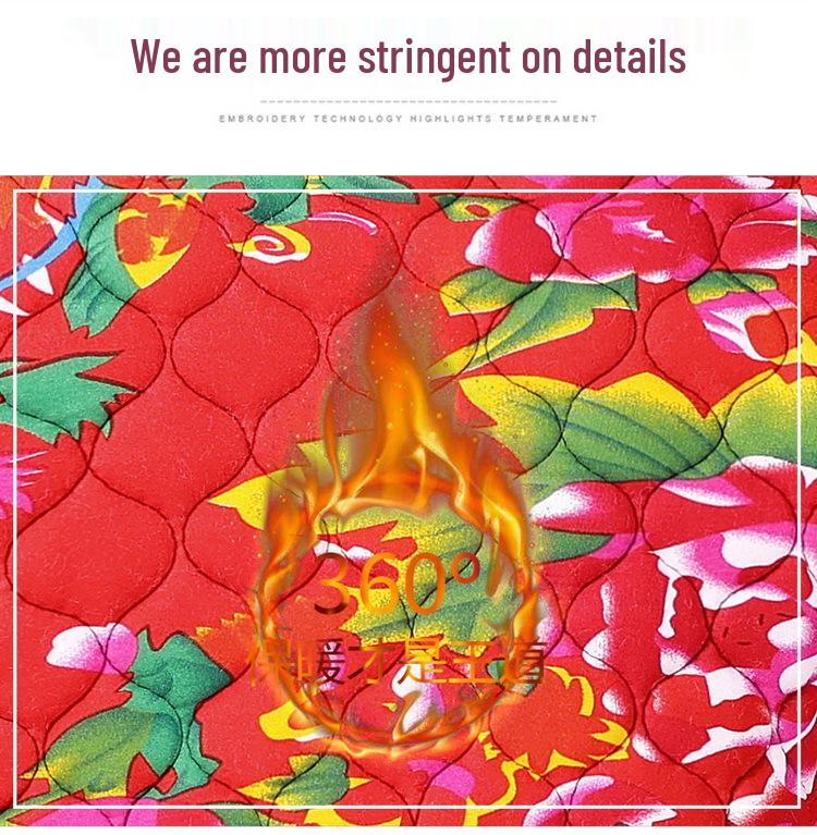 Retro Floral Chinese Style Cotton Padded Jacket for Middle-Aged Women
