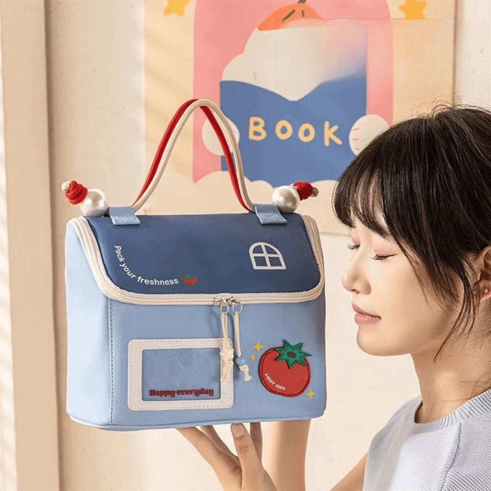 Large Capacity House Shape Cosmetic Bag Portable Cosmetics Handbag Cartoon Toiletry Pouch  Travel