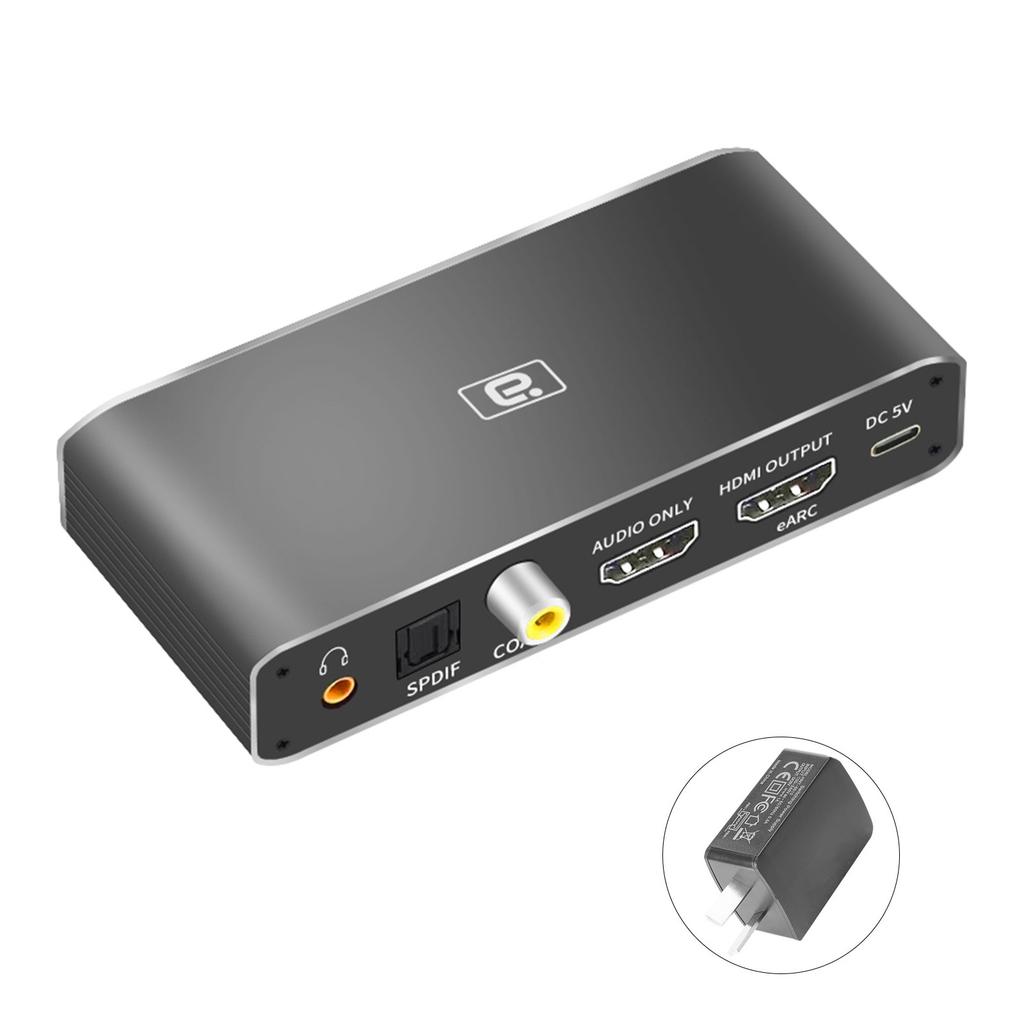 HD375 HDMI-compatible Audio Extractor eARC AUX Coaxial DAC Extractor Audio Splitter Converter For Speaker Amplifier