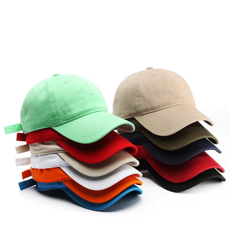 12 Color Korean Style Japanese Style Washed Curved Brim Cotton Peaked Cap For Men Solid Color Women's Sun Protection Sunshade Baseball Cap