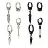 Trendy Euro-American Hip-Hop Detachable Feather Arrowhead Stainless Steel Earrings