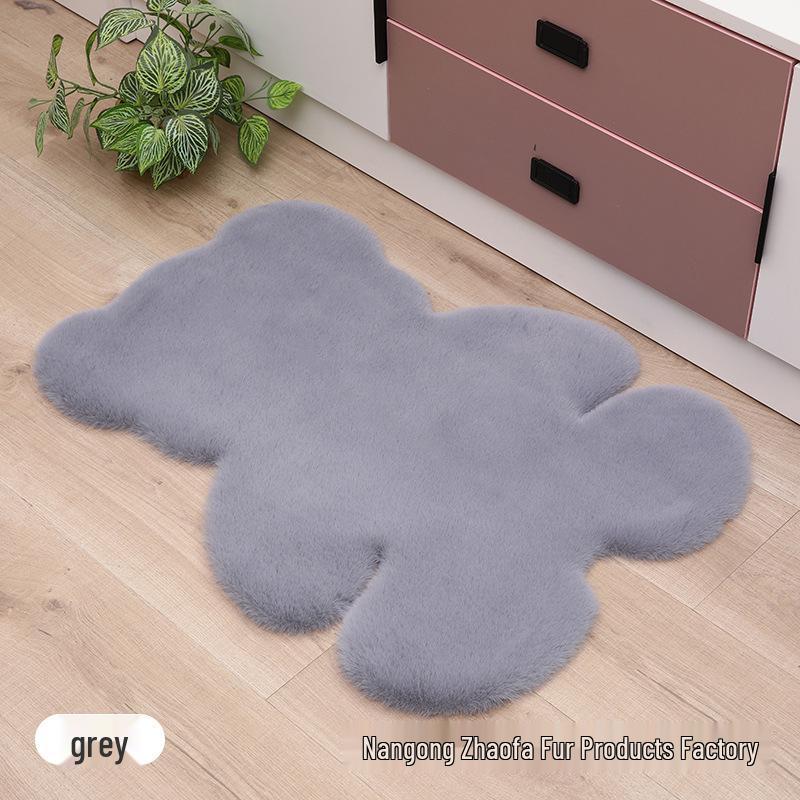 Inspired Faux Rabbit Fur Bear Rug - Plush Decorative Rug for Bedroom or Kids’ Room