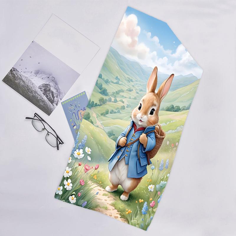 1pc Peter Rabbit2 Beach Towel, Beach and Seaside Swimming Pool Equipment, Fashion Pattern, Rectangular, Travel Essentials