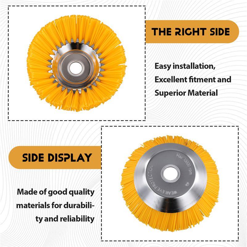A20F-8Inch Weed Brush Cutter Head Lawn Mower Grass Trimmer Head Nylon Wire Wheel Rotary Weed Brush For Garden Lawnmower