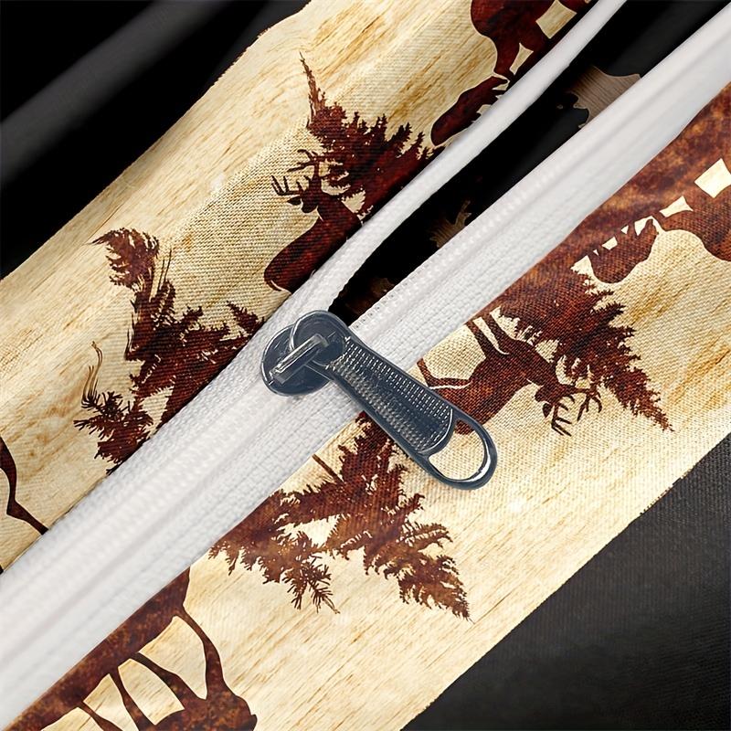 Comforter Retro Forest Bear Deer Print Bedding Set Soft Comfortable For Bedroom Guest Room