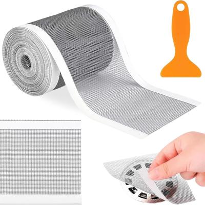 Pegatinas de Malla para Recoger el Cabello, 100 mm x 10 m Filtro de Drenaje para Recogedor de Cabello de Ducha Ducha con Pala Limpieza de Conductos Ducha Baño Cocina