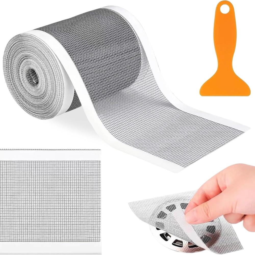 

Сетчатые наклейки для сбора волос, 100 мм x 10 м Фильтр для слива для душа Сборник волос для душа Душ с лопаткой Очистка водостоков Душ Ванна Кухня