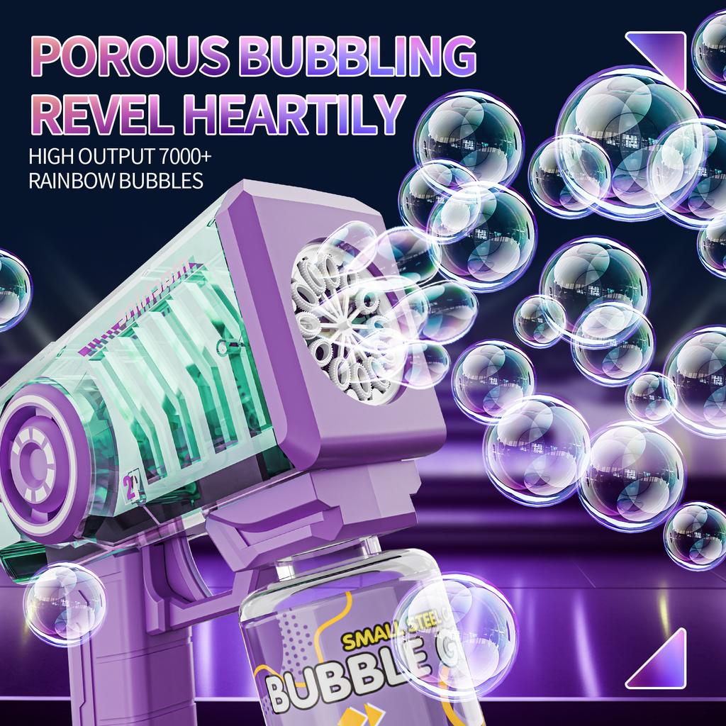 Bubble Gun Playthings Featuring LED LIGHT Lights Automatic Bubble Machine Bubbles Wands Mechanical Blaster Bubble Outdoor Party Ideal For Children