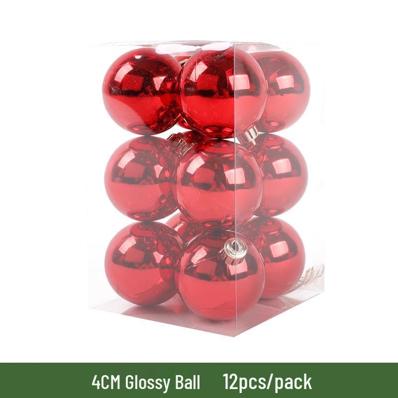 Red Christmas Balls 3-10cm: Electroplated Plastic Tree Ornaments for Festive Atmosphere