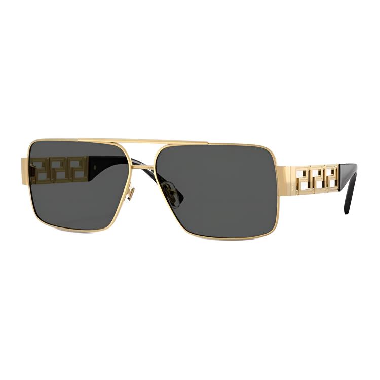 

Versace Greca Personality Design Metal Square Sunglasses Unisex sunglasses Black Gold O2290-O10028761 61,ONUL-Black+Gold