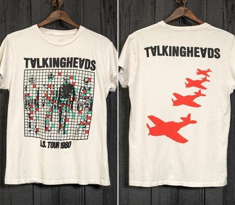 Rare 1980 Talking Heads Band US Tour 2 side white Unisex T shirt vtg Unisex T-Shirt XXXXL