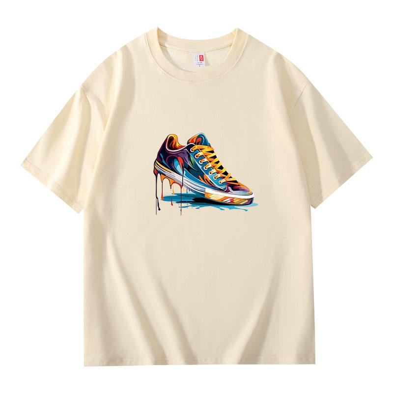 Summer Best Selling Men's 100% Cotton T Shirt Loose Fit Casual Round Neck Short Sleeved T Shirt with Printed Pattern