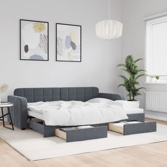 VidaXL Daybed with Trundle and Drawers, Sofa Bed, Guest Bed Frame, Living Room Spare Bed 3196971