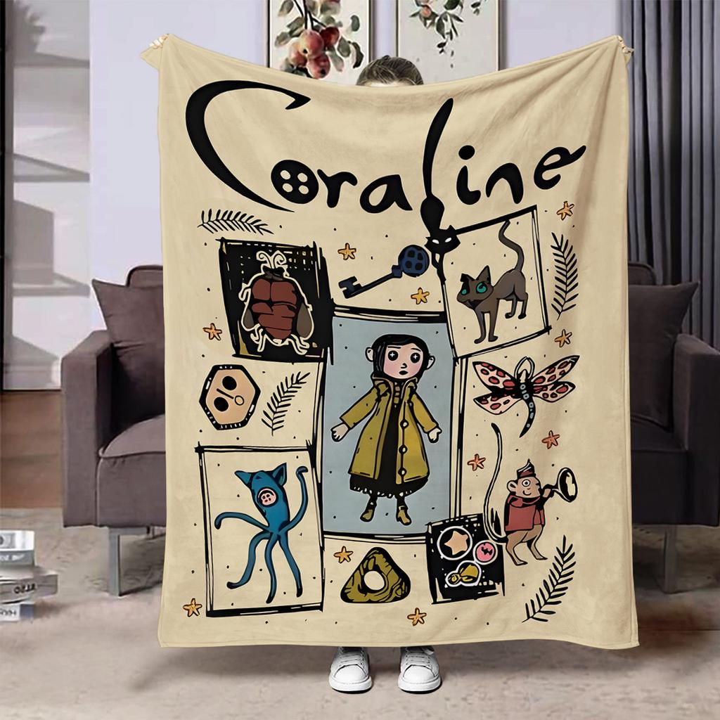 Flannel Print Throw Blanket Super Soft Cozy Nap Blanket for Bed Sofa Travel Machine Washable Perfect Holiday Gift