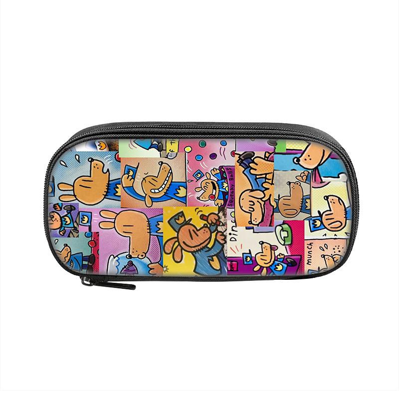 Dogman Detective Pencil Case Large Capacity Nylon Storage For Students