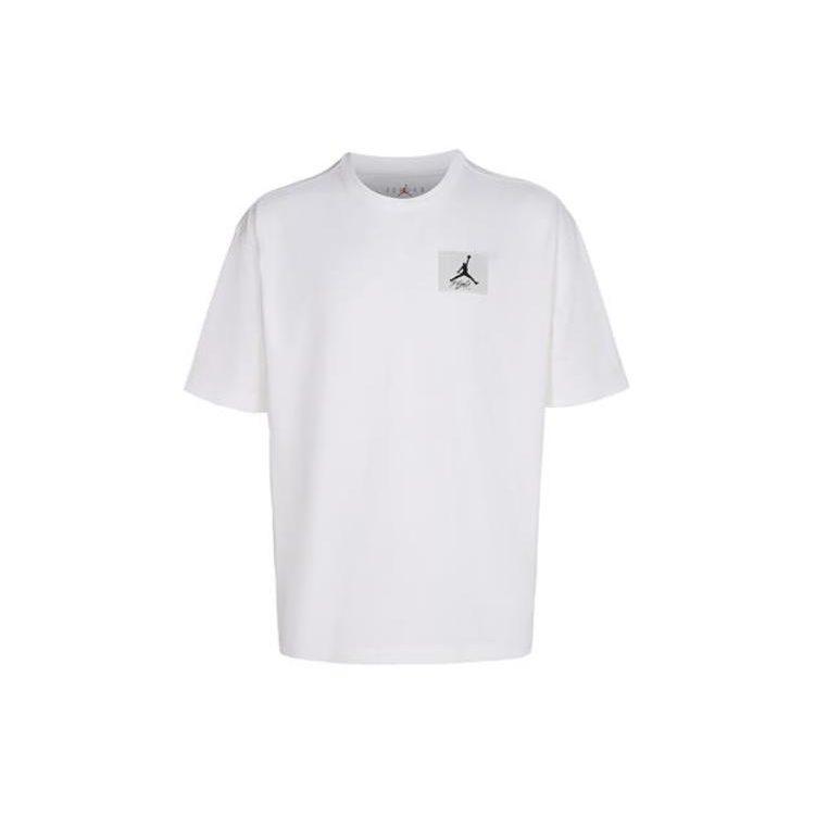 Jordan T-shirty Essential Flight Męskie Białe z Okrągłym Dekoltem Umiarkowany Prosty Krój DZ7314-100