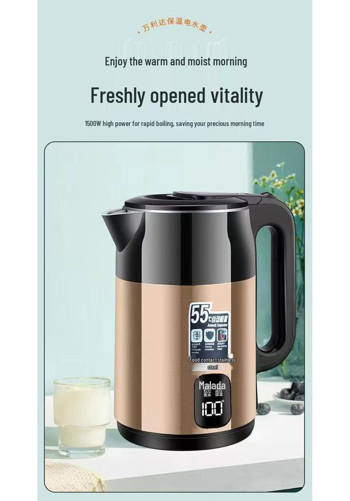 Smart Thermostatic Stainless Steel Electric Kettle for Boiling and Warming