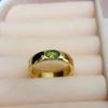Natural Peridot Signet Sterling Silver Yellow Gold Fill Ring Jewelry