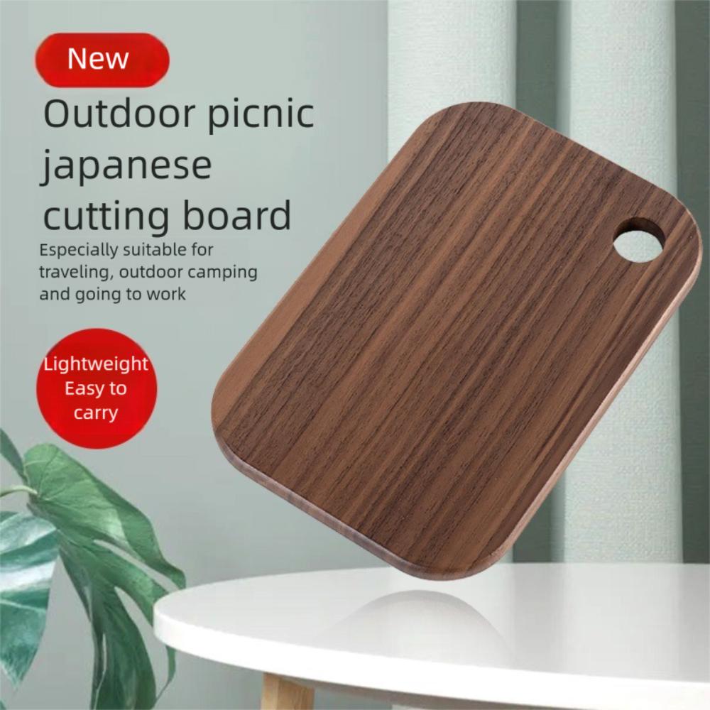 Wooden Outdoor Cutting Boards Walnut Double-sided Fruit Cutting Board Portable Camping Kitchenware For 800/1000ml Lunch Box