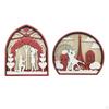 Table Wood Carved Love Art Sculpture Wedding Centrepiece Decoration Man and Woman Figurine for