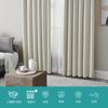 Hansleep Blackout Curtains, Set of 4, Grade 1 Blackout, Beige, 100cm Wide x 178cm Long, Thermal Insulation, Cold Protection, Soundproofing, Energy Sav