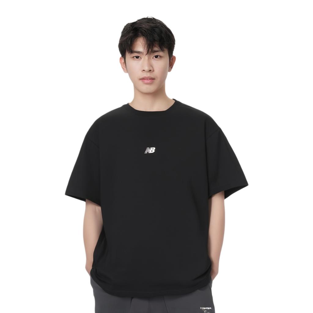 New Balance Athletics Logo-Print T-Shirt Asia Sizing 'Black' Unisex 5ED24491-BK