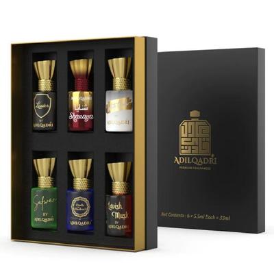 Adilqadri Assorted Luxury Attar Perfume Gift Set (6 × 5.5Ml)