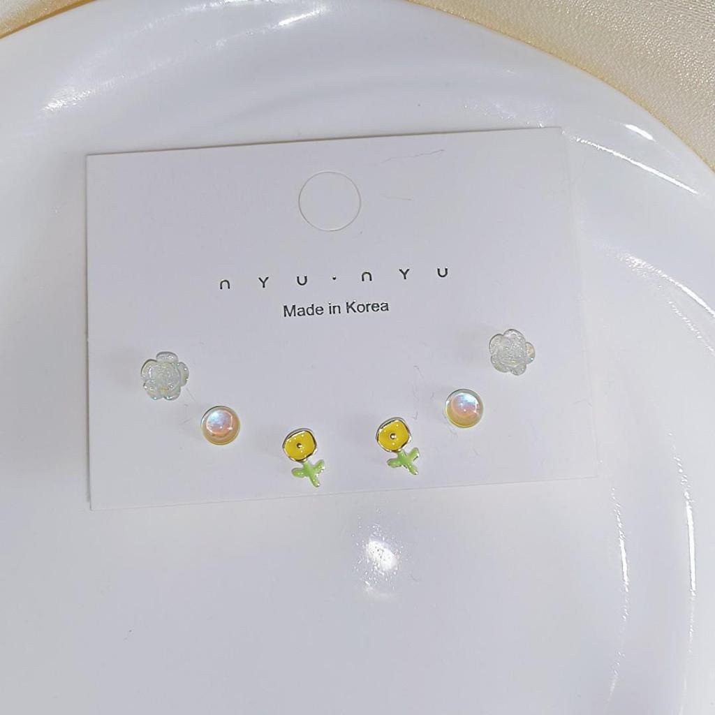 Spring Fresh Versatile Exquisite Earrings Set for Women - Trendy Fashion Niche Design
