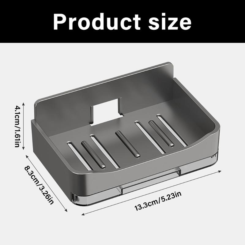 2PCS Wall Mounted Soap Dish Holder With Drainage Holes Nondrill Design For Shower Kitchen Bathroom Soap Storage Holder