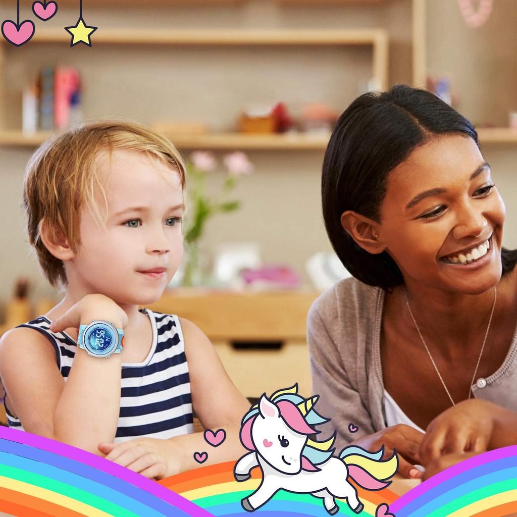 VAPCUFF Gift for Girls Ages 3-10, Kids Watch Toy for 3, 4, 5, 6, 7, 8 Years Old, Birthday Festival Gift for Girls Ages 4-9, Unicorn Blue