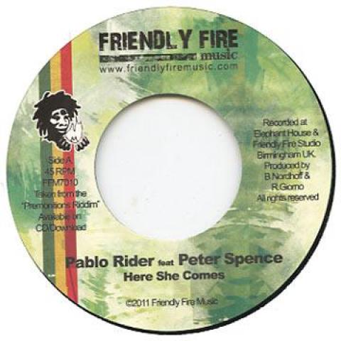 7inch Record PABLO RIDER, PETER SPENCE / RAPHAEL - Here She Comes / Total Destruction FFM7010 Friendly Fire M 2011 UK Reggae, Ska & Dub