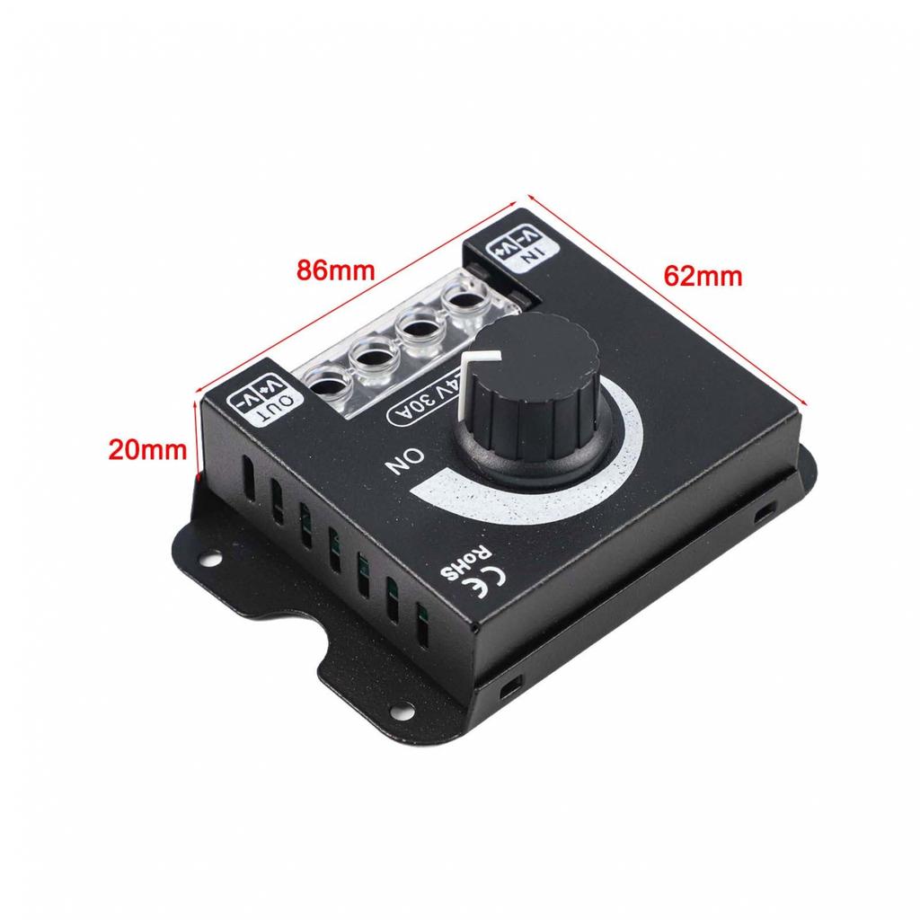 Robust Knob Dimmer for Single Color LED Strips Compatible with DC Voltage