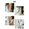 Women Summer Floral Print Satin Long Sleeve Shirt