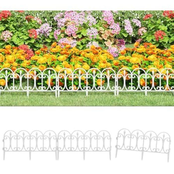 Bordures de Pelouse - VIDAXL - 17x - PP Durable - Longueur jusqu'à 10 mètres - Blanc