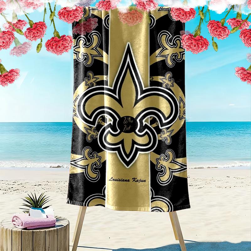 New Orleans Saints Print Beach Towel, Large Soft Quick Dry Towel for Beach Camping Swimming