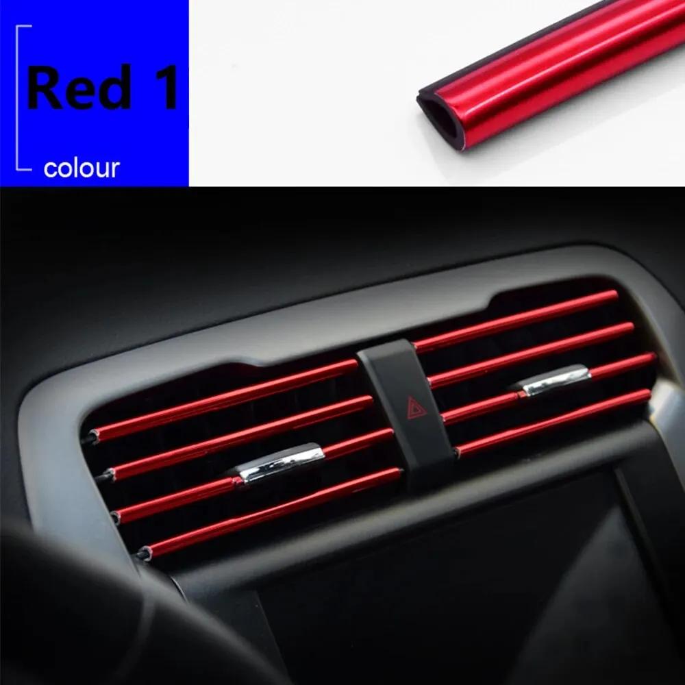 10 stuks 20cm Auto Airconditioner Uitlaat Decoratieve U-vormige Sierlijst Trim Decor Strips Auto Styling Autodeur Rand Hoekbeschermer