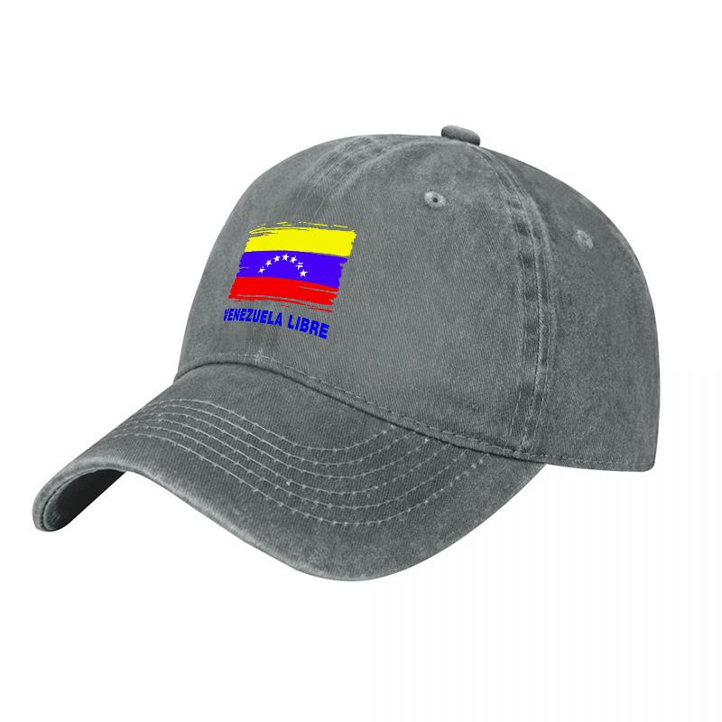 Venezuela Flag Washed Canvas Baseball Cap with National Emblem Design for Adults