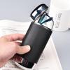 MANATAS Glasses PU Hard for Reading Glasses Case, One-Touch Cylindrical, Simple, Lightweight, Slim, Compact, Leather, Storage, Portable, Vertical,